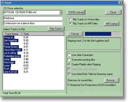 [bild] DC SIX: skärmdump CD Ripper