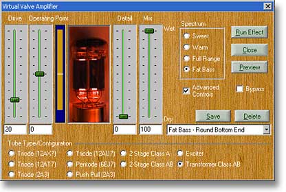 [bild] DC SIX: skärmdump Virtual Valve Tube Simulator, inställning Fat Bass