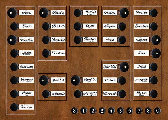 [bild] 1732 Andreas Silbermann, Ebersmunster ~ Optimerad registerdisplay med kombinationer